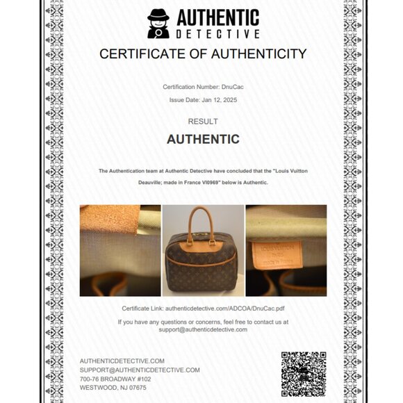 Authentic LOUIS VUITTON Deauville Handbag w/Authenticity Certificate (GUC) SALE - Picture 12 of 12